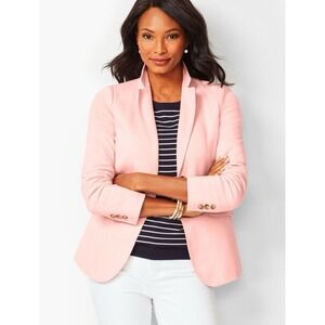 Talbots Aberdeen Blazer Jacket Women's Size Plus 18W Pique Knit Light Pink